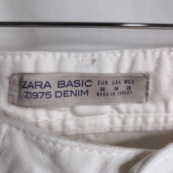 Zara Basic Z1975 Denim Womens Off White High Rise Mom Jean, Size 4 - Picture 2 of 9